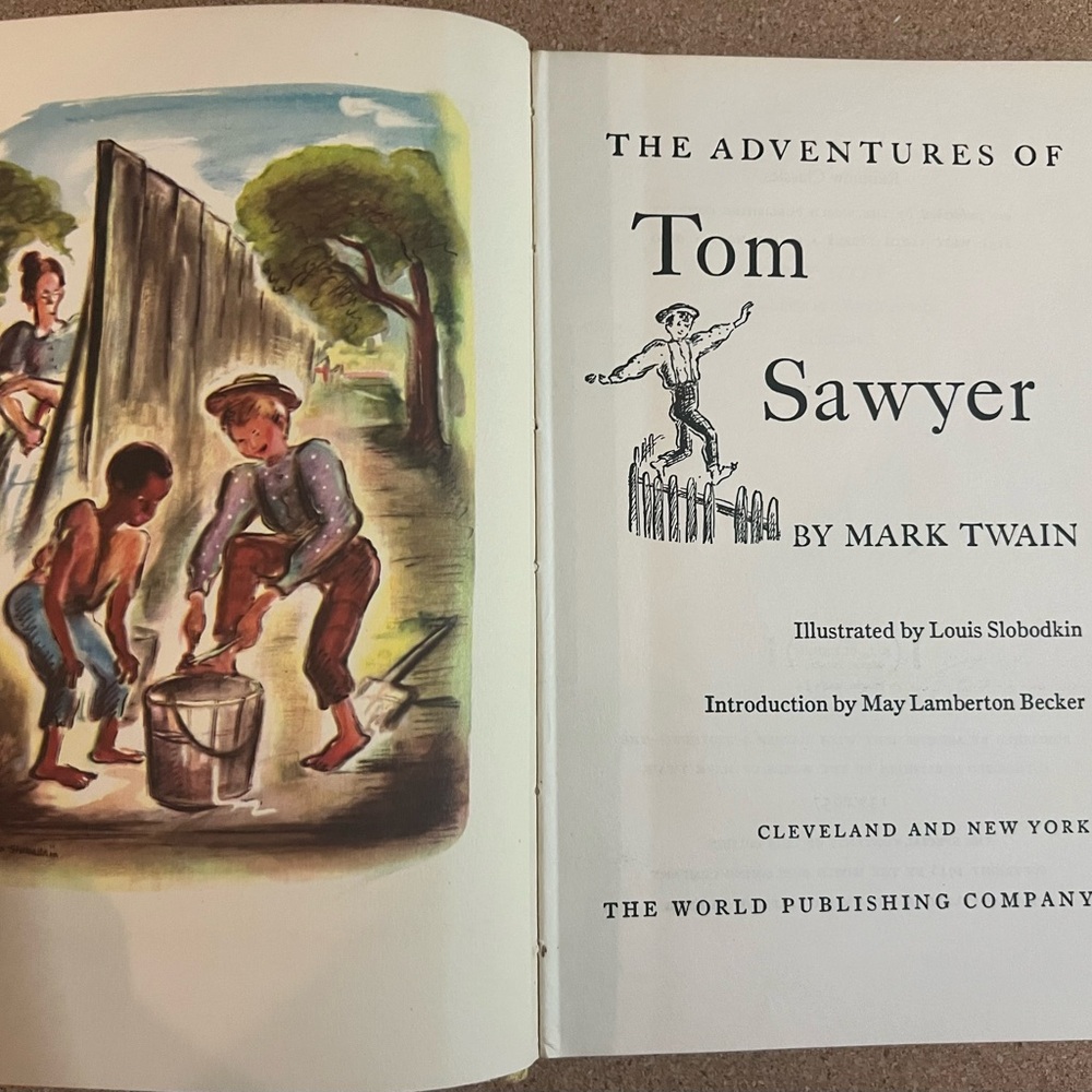 1946 THE ADVENTURES OF TOM SAWYER Mark Twain RARE COPY —vintage book